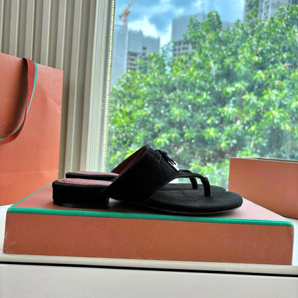 LP THONG SANDALS 25S IN BLACK SUEDE