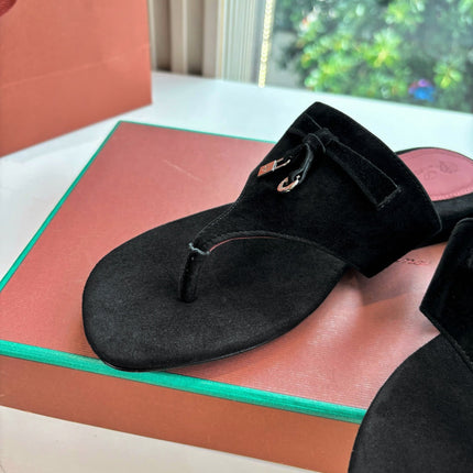 LP THONG SANDALS 25S IN BLACK SUEDE