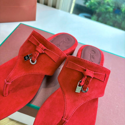 LP THONG SANDALS 25S IN RED SUEDE