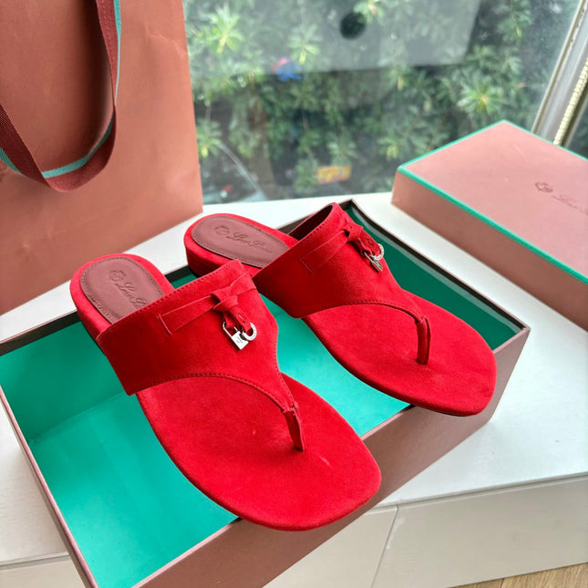 LP THONG SANDALS 25S IN RED SUEDE