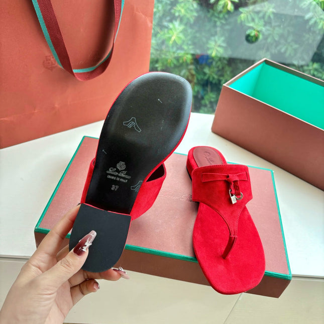 LP THONG SANDALS 25S IN RED SUEDE