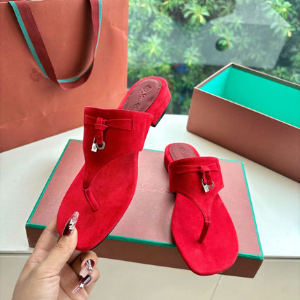 LP THONG SANDALS 25S IN RED SUEDE