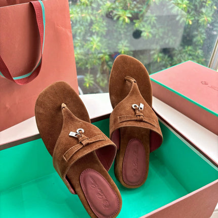 LP THONG SANDALS 25S IN BROWN SUEDE