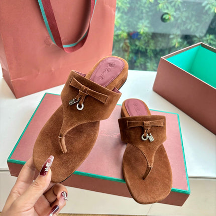 LP THONG SANDALS 25S IN BROWN SUEDE