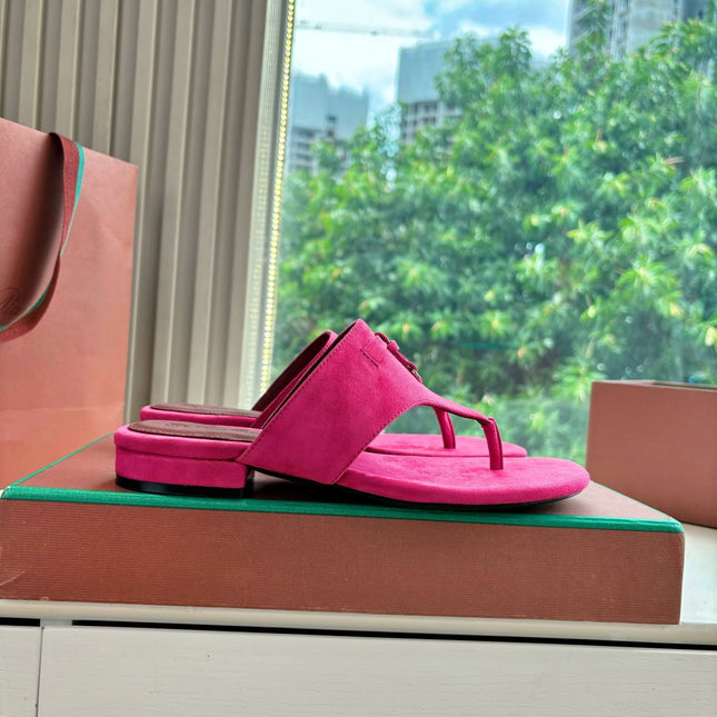 LP THONG SANDALS 25S IN DARK PINK SUEDE