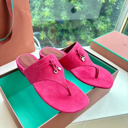 LP THONG SANDALS 25S IN DARK PINK SUEDE
