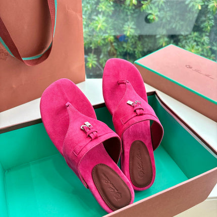 LP THONG SANDALS 25S IN DARK PINK SUEDE