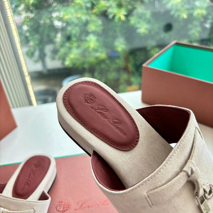 LP THONG SANDALS 25S IN CREAM BEIGE SUEDE