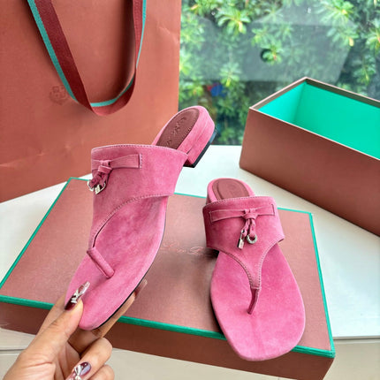LP THONG SANDALS 25S IN PINK SUEDE