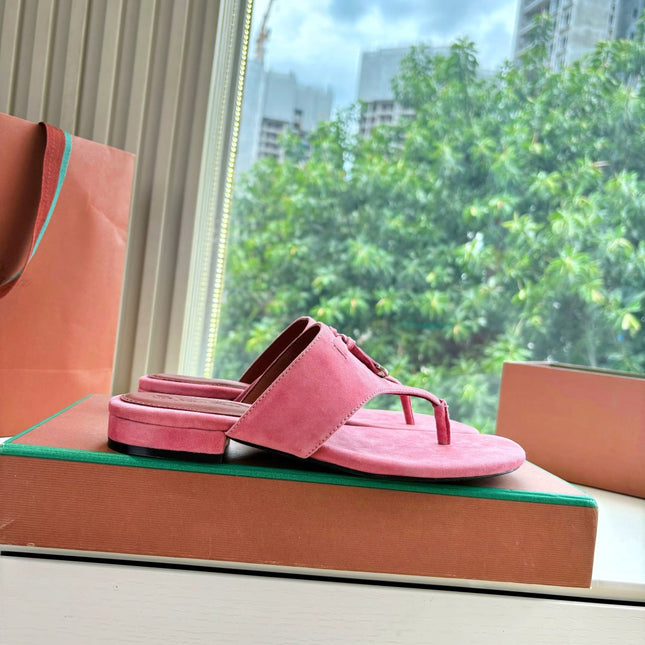LP THONG SANDALS 25S IN PINK SUEDE