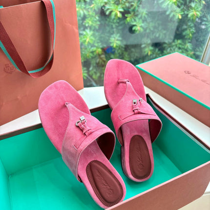 LP THONG SANDALS 25S IN PINK SUEDE