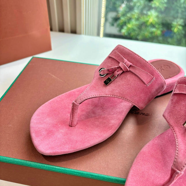 LP THONG SANDALS 25S IN PINK SUEDE