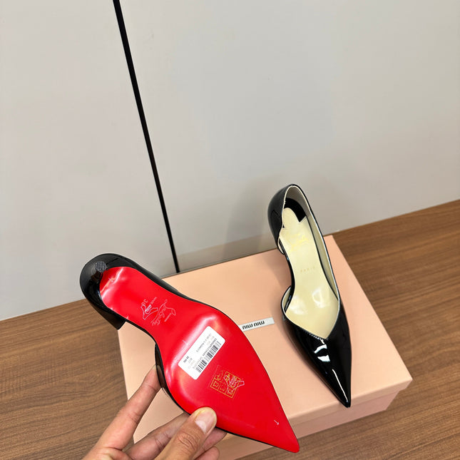 IRIZA PUMPS 85MM IN BLACK PATENT CALFSKIN