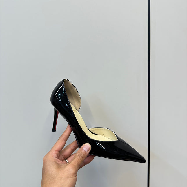 IRIZA PUMPS 85MM IN BLACK PATENT CALFSKIN