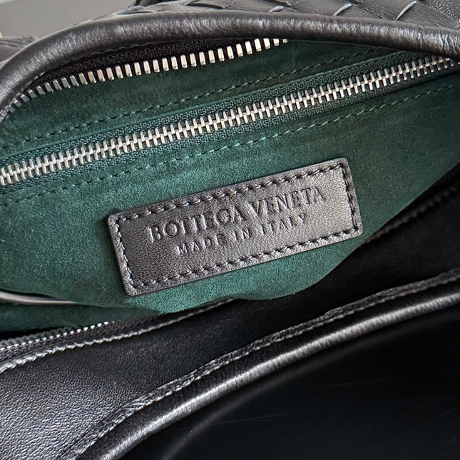 BOTTEGA VENETA 25S VENETO BAG 27 IN BLACK CALFSKIN SILVER HARDWARE