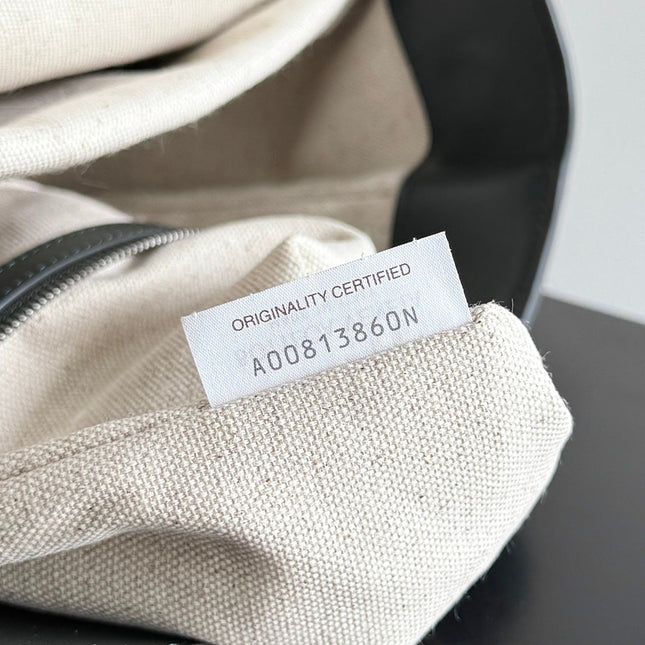 BOTTEGA VENETA 25S BACK TO SCHOOL BACKPACK 39 IN MUTED TEAL GRAY CALFSKIN