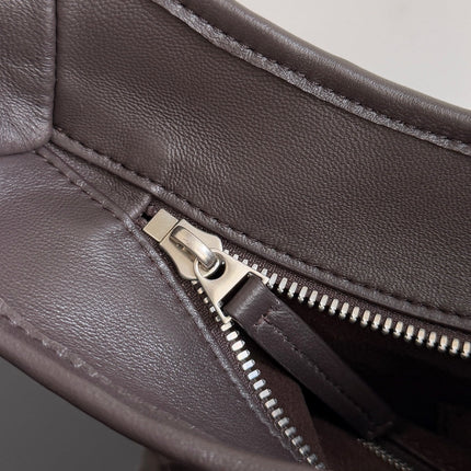 BOTTEGA VENETA 25S LARGE VENETO BAG 38 IN DARK BROWN CALFSKIN SILVER HARDWARE