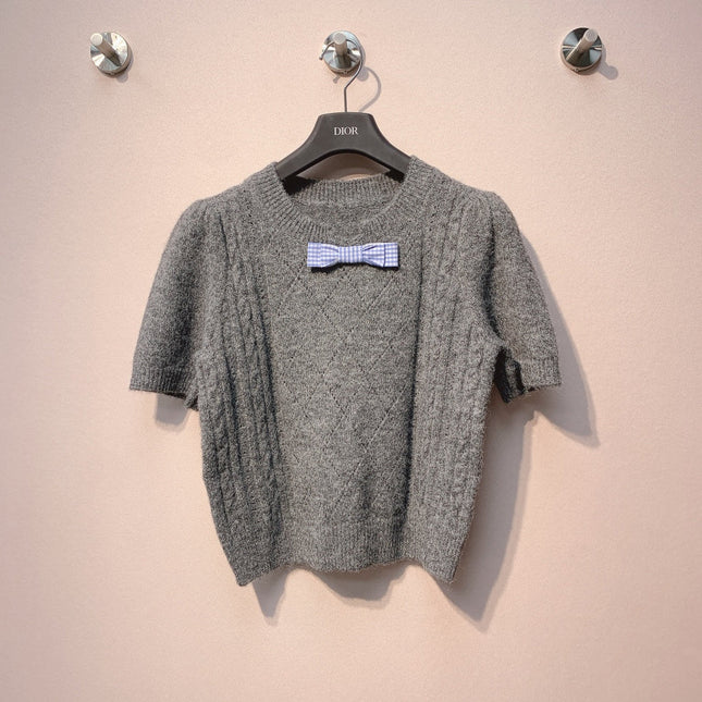 HERMES 25S CREW NECK KNIT SWEATER WITH BOW 221