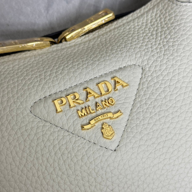 PRADA 25S SMALL BAG 23 IN IVORY CALFSKIN GOLD HARDWRE