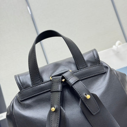 PRADA 25S EXPLORE MEDIUM BACKPACK 29 IN BLACK CALFSKIN GOLD HARDWRE
