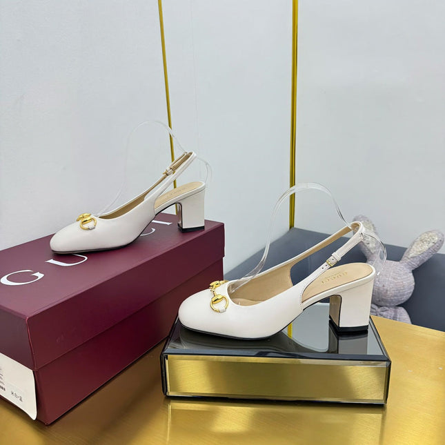 GG HIGH HEELS 65 IN CREAM WHITE LAMBSKIN WITH GOLD HARDWARE