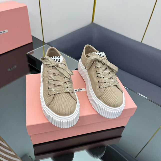 WASH SNEAKER IN DARK BEIGE DENIM