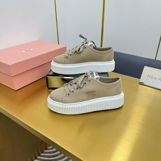 WASH SNEAKER IN DARK BEIGE DENIM