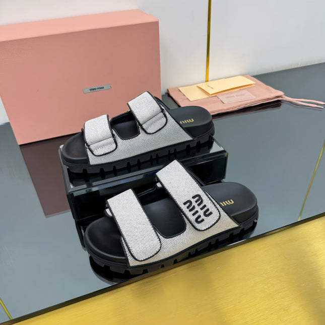 PLATFORM SANDALS IN BLACK EVA SOLE WHITE WITH BLACK POLKA DOTS