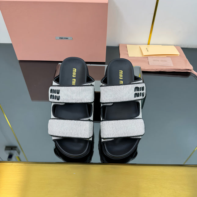 PLATFORM SANDALS IN BLACK EVA SOLE WHITE WITH BLACK POLKA DOTS