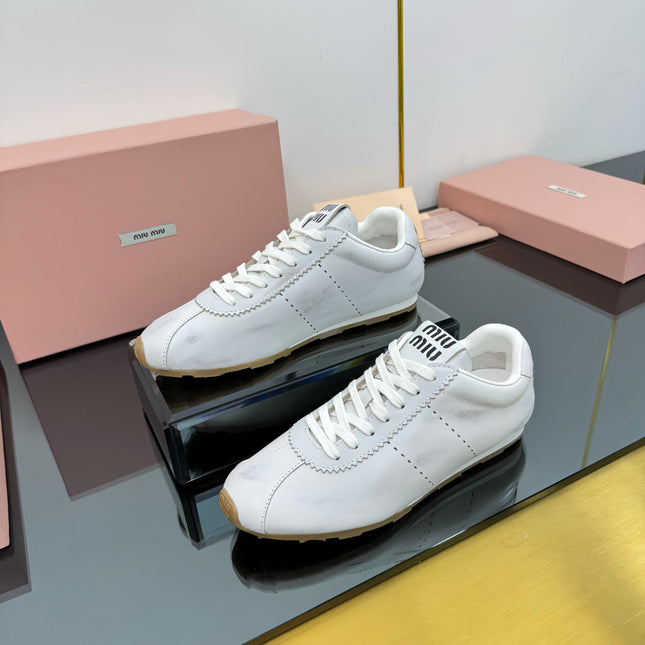 PLUME NAPPA SNEAKERS IN WHITE CALFSKIN