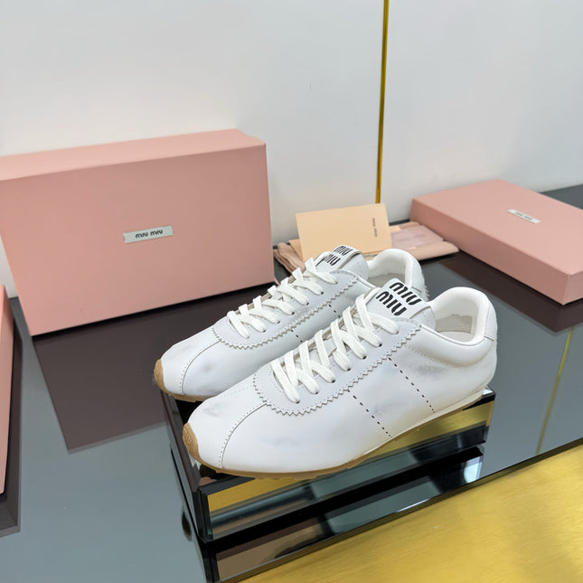 PLUME NAPPA SNEAKERS IN WHITE CALFSKIN