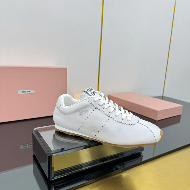 PLUME NAPPA SNEAKERS IN WHITE CALFSKIN