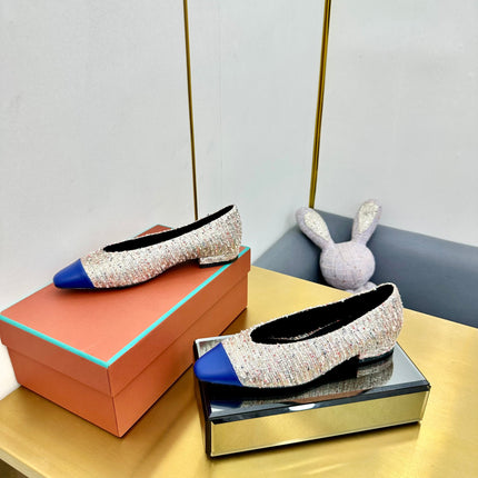 BALLET IN MULTICOLOR TWEED MIX BLUE LAMBSKIN