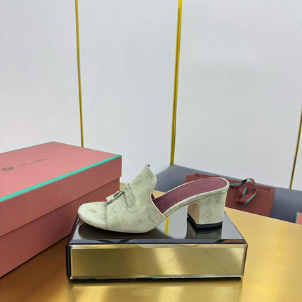 LP BLOCK HEEL SANDALS 25S IN SAGE GREEN SUEDE