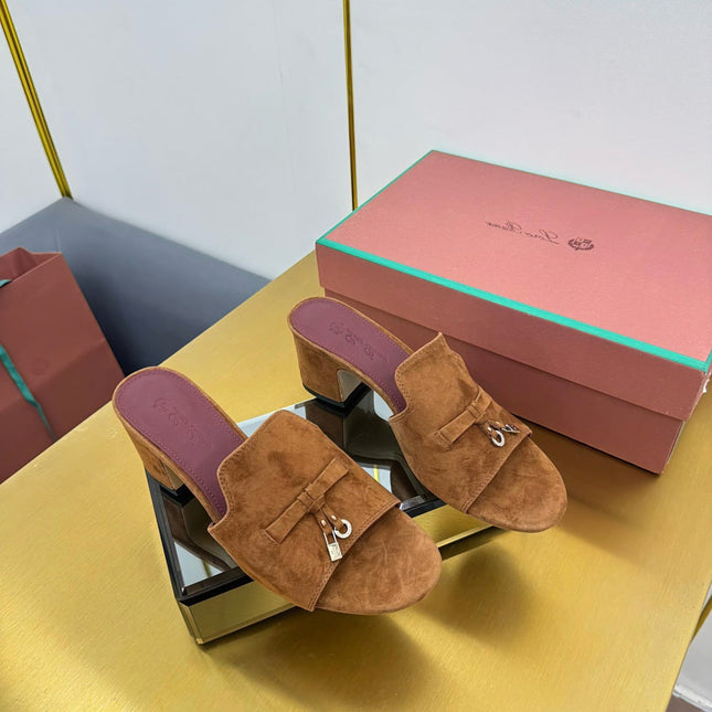 LP BLOCK HEEL SANDALS 25S IN BROWN SUEDE