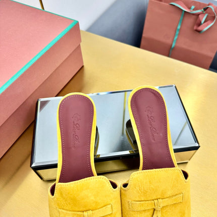 LP SANDALS 25S IN DARK YELLOW SUEDE WITH SILVER HARDWARE