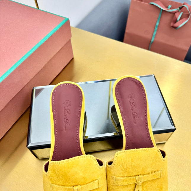 LP SANDALS 25S IN DARK YELLOW SUEDE WITH SILVER HARDWARE