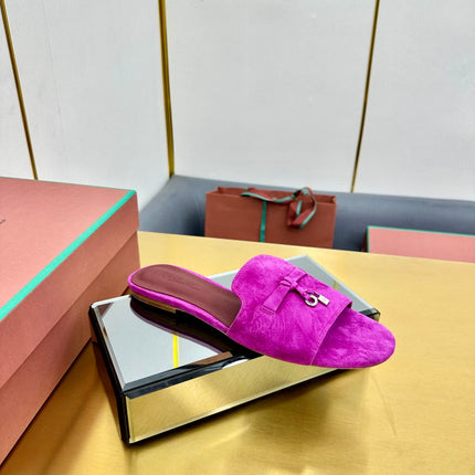 LP SANDALS 25S IN DARK PURPLE SUEDE WITH SILVER HARDWARE