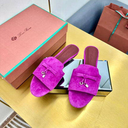 LP SANDALS 25S IN DARK PURPLE SUEDE WITH SILVER HARDWARE