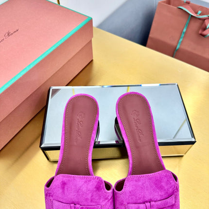 LP SANDALS 25S IN DARK PURPLE SUEDE WITH SILVER HARDWARE