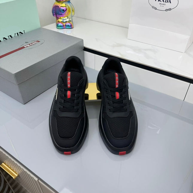PRADA 25S SNEAKERS IN BLACK CALFSKIN