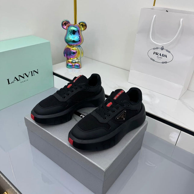 PRADA 25S SNEAKERS IN BLACK CALFSKIN