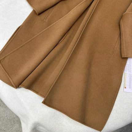 HERMES 25S LONG CASHMERE COAT WITH ROUND NECK 277