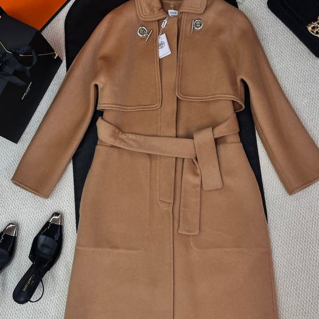 HERMES 25S REVERSIBLE LONG CASHMERE COAT 242