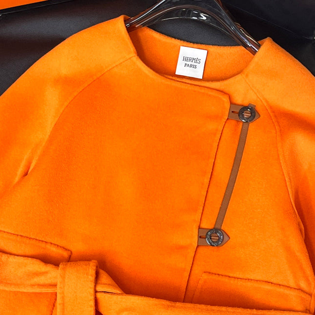 HERMES 25S SHORT CASHMERE COAT 241