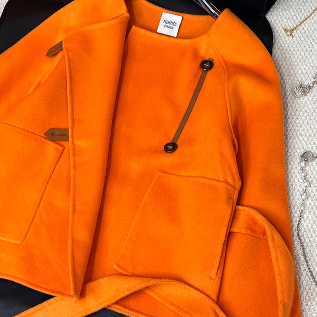 HERMES 25S SHORT CASHMERE COAT 241