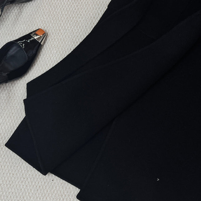 HERMES 25S LAPEL-COLLAR CASHMERE COAT 210