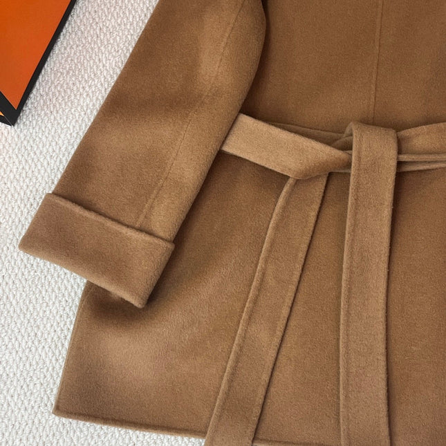 HERMES 25S STAND-COLLAR CASHMERE COAT 207
