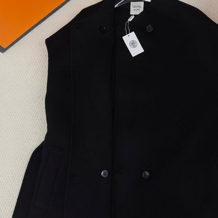 HERMES 25S LONG SLEEVELESS CASHMERE VEST 190