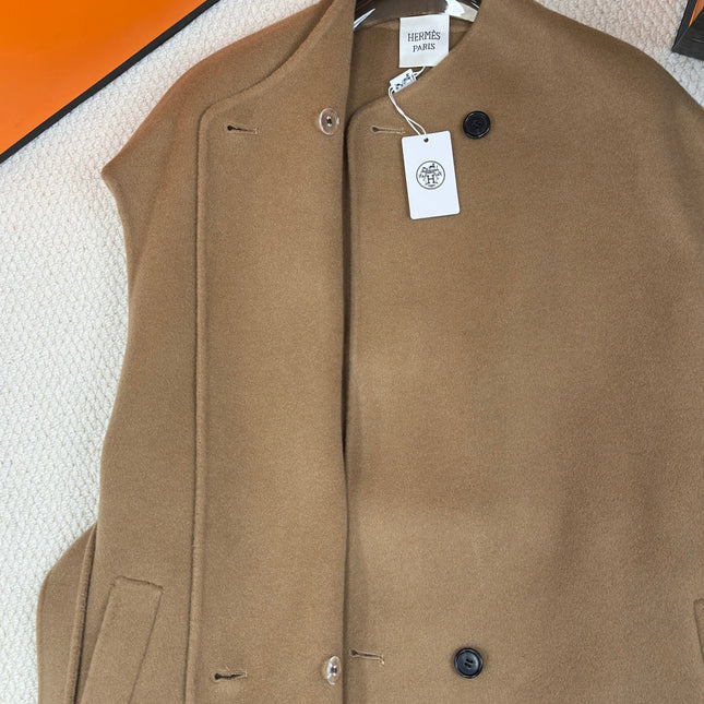 HERMES 25S LONG SLEEVELESS CASHMERE VEST 189